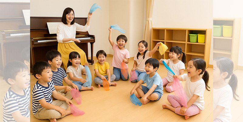 【動画あり】名古屋市で話題の出張リトミック現場レポート｜放課後等デイ・高齢者施設・保育園で活用される音楽療育とは？